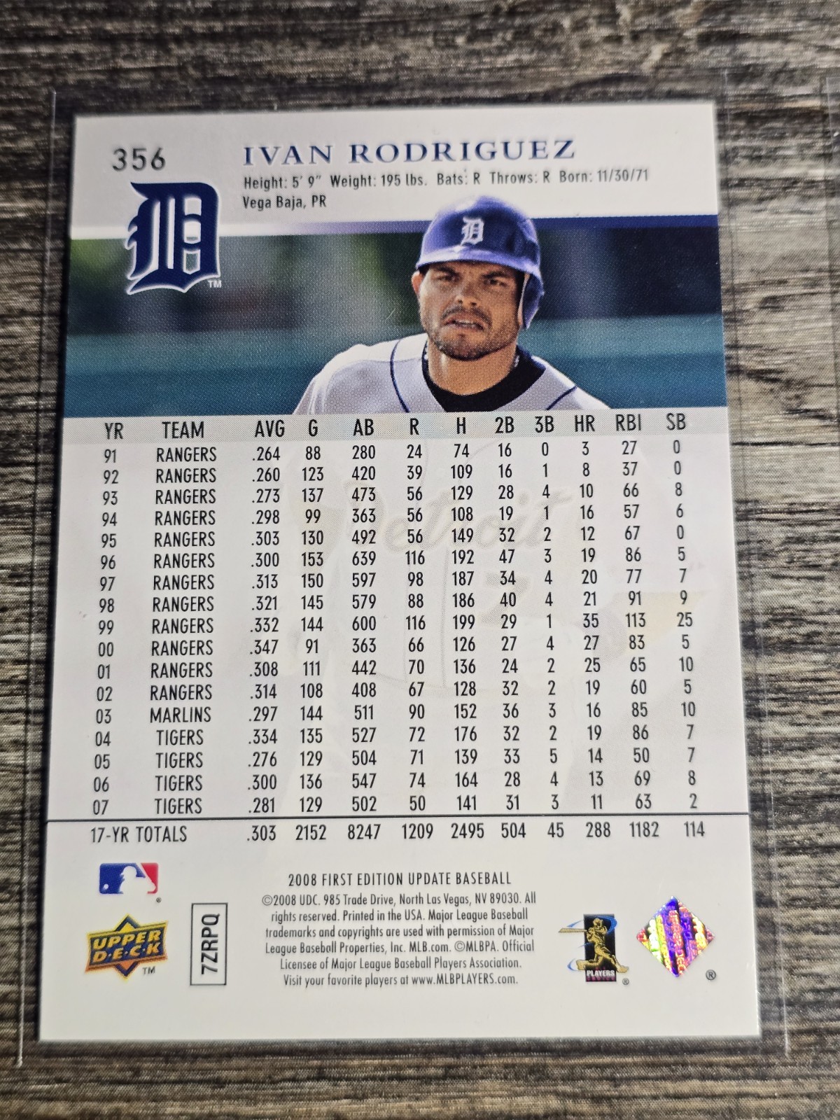 6 CARD LOT Ivan Rodriguez Rangers Tigers – 1995 – 2008 All NEAR MINT OR +