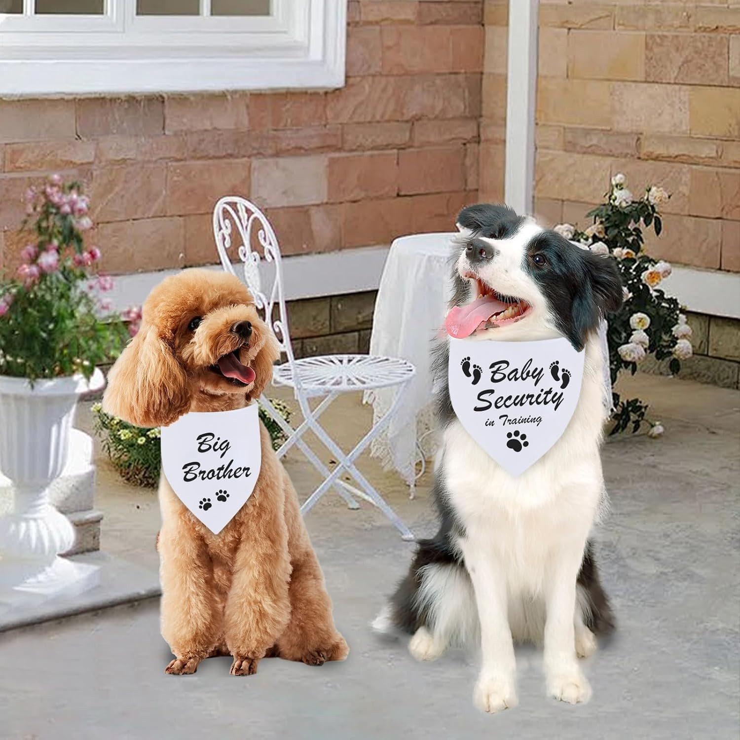 Blank Dog Bandanas White Xlarge 1PCS, DIY Solid Cotton Scarf, Durable Triangle R