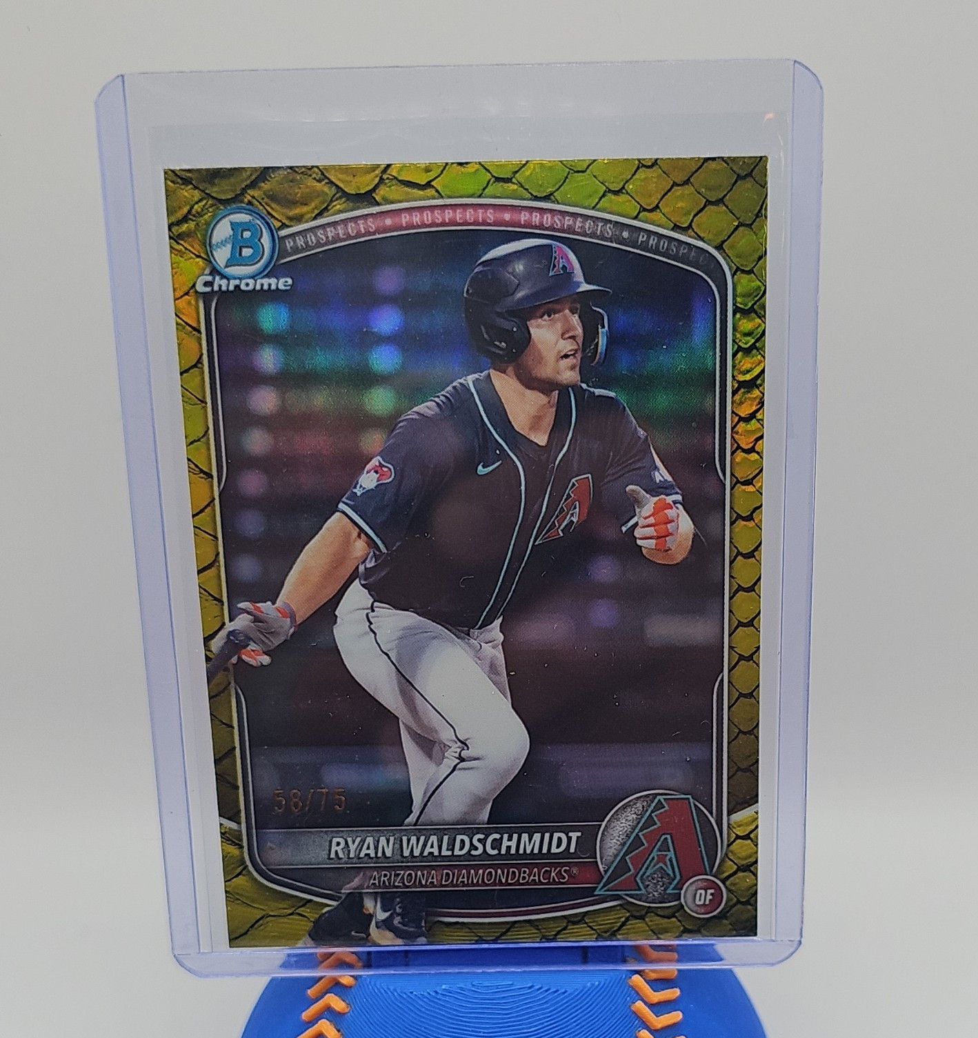 Topps 2025 Bowman Draft Chrome Ryan Waldschmidt BDC-41 Yellow Reptilian 58/75