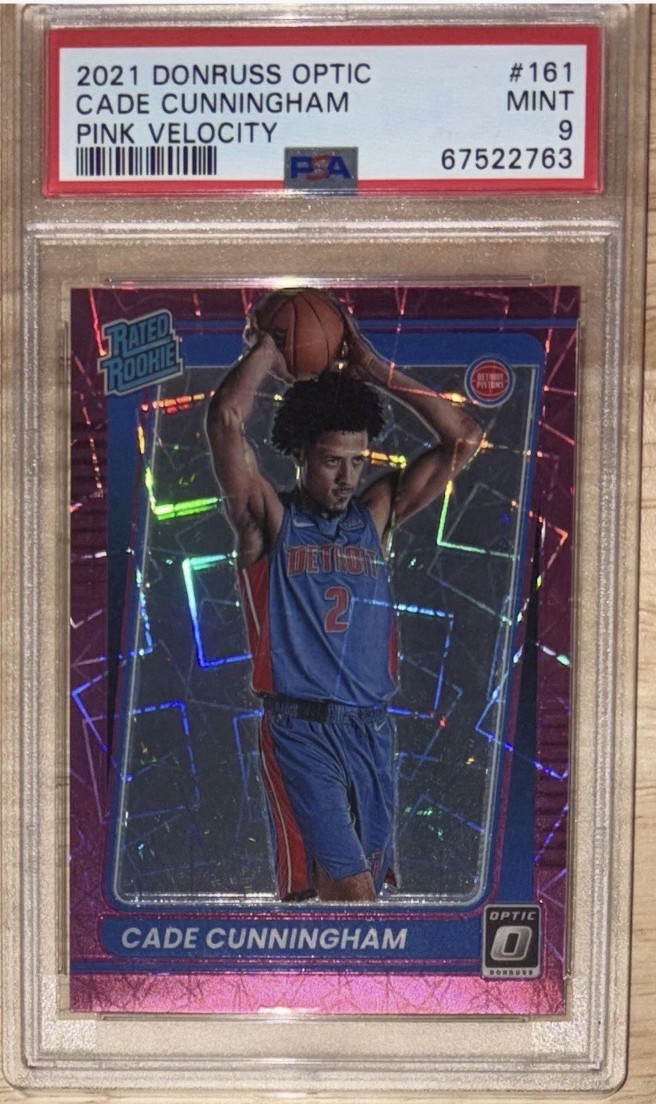 2021 Donruss Optic Rated Rookie Cade Cunningham #161 Pink Velo /79 (RC)