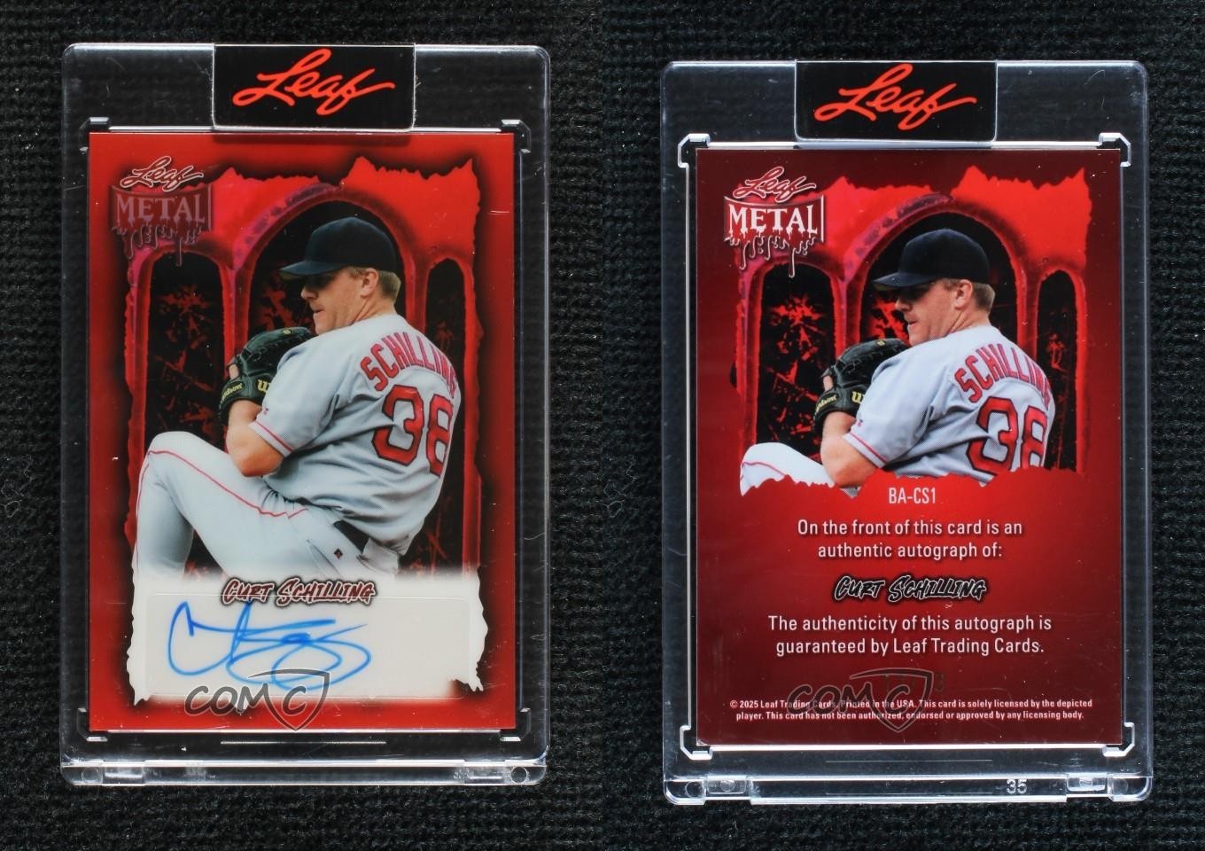 2025 Leaf Metal Halloween Blood Prismatic /13 Curt Schilling #BA-CS1 Auto 9cf