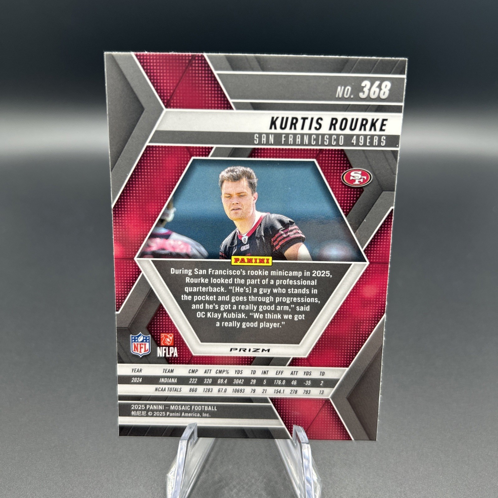 2025 Panini Mosaic – Rookies Kurtis Rourke #368 Reactive Yellow Mosaic Prizm…