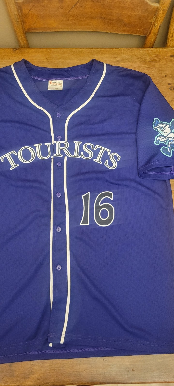 Asheville Tourists Jersey Mens XL Blue MiLB Baseball Promotional Adventures