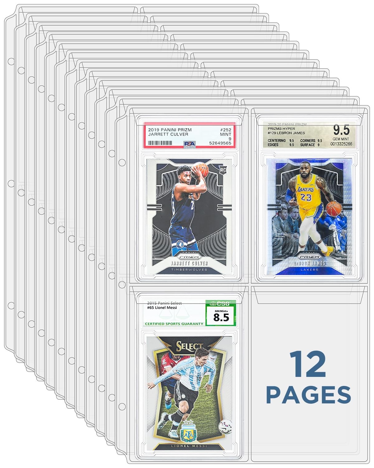 CollectHall Graded Card Sleeves, PSA Graded Card Slab Binder Pages for Storag…
