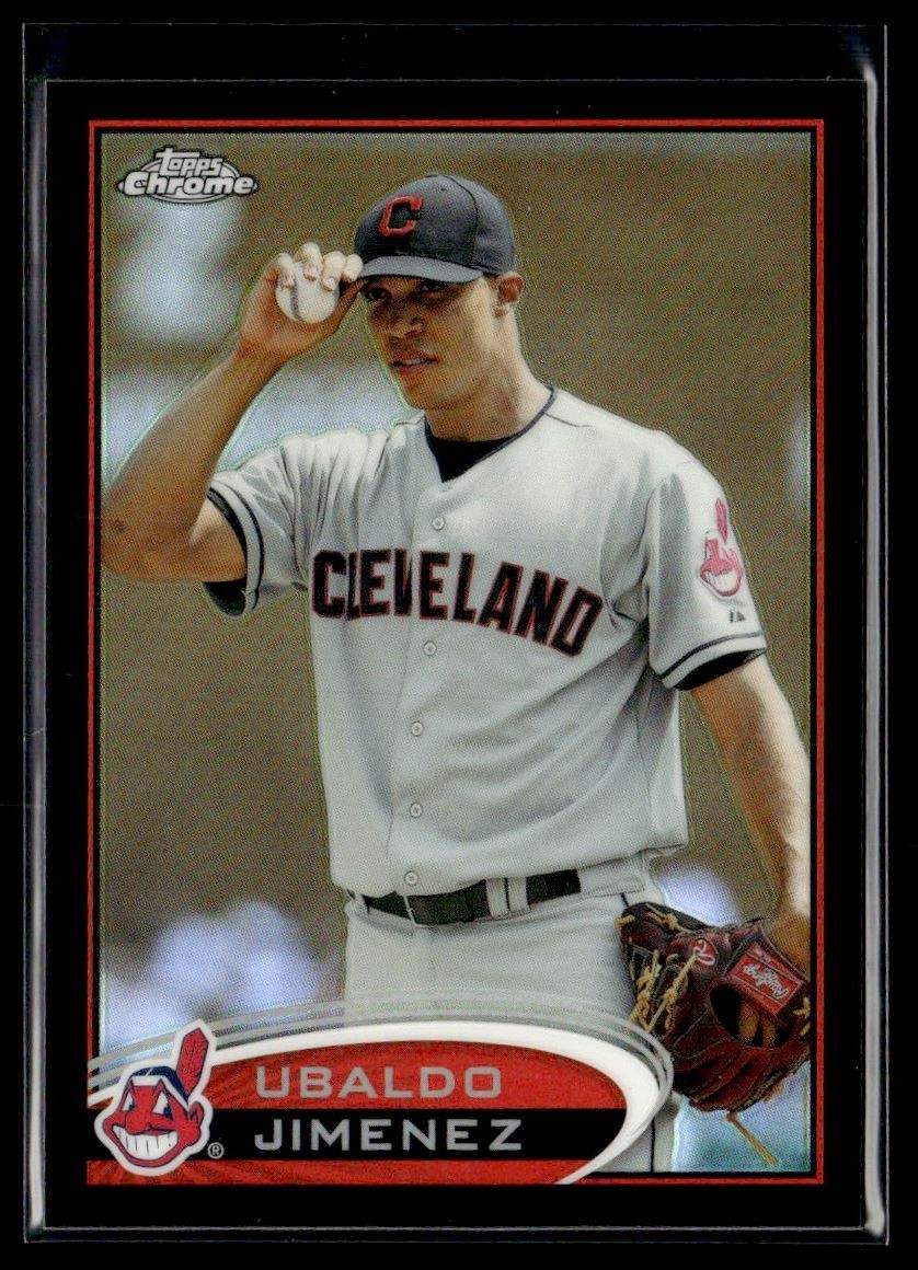 2012 Topps Chrome Black Refractor Ubaldo Jimenez /100 Cleveland Indians #65