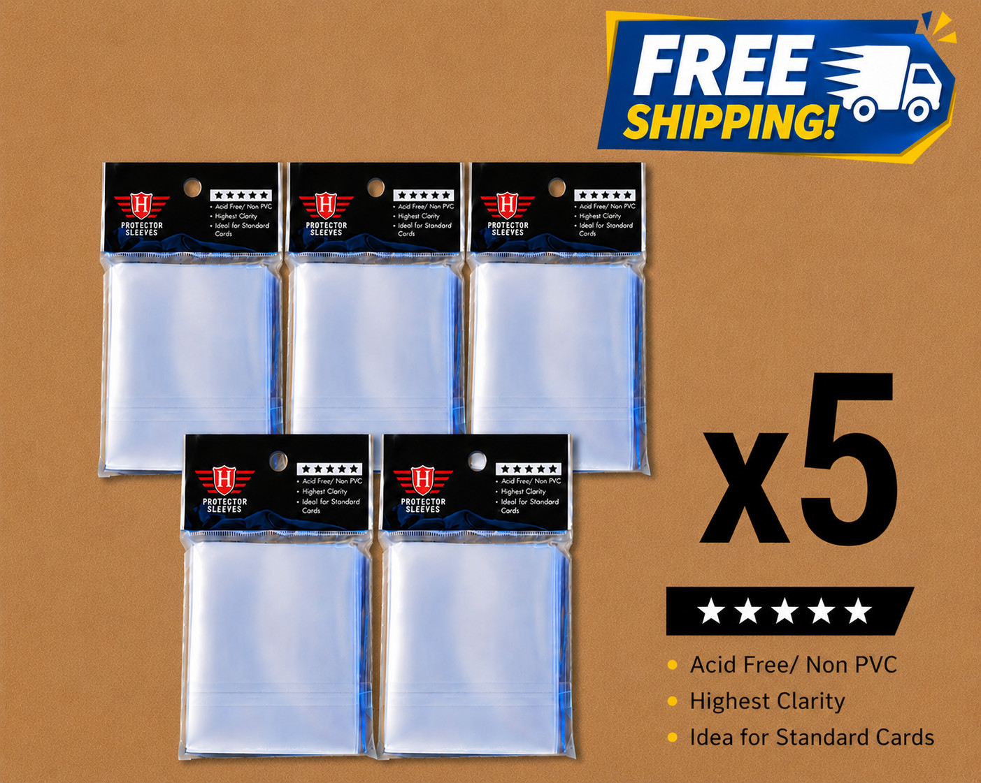 500 Homthy Soft Penny Card Sleeves 2.5×3.5 Pokemon MTG Sports Card Protectors