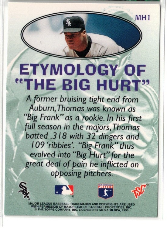 1996 Stadium Club #MH1 Frank Thomas Mega Heroes