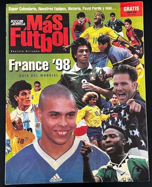 1998 Latin Mas Futbol Newpt Magazine World Cup Ronaldo Diego Maradona Valderrama