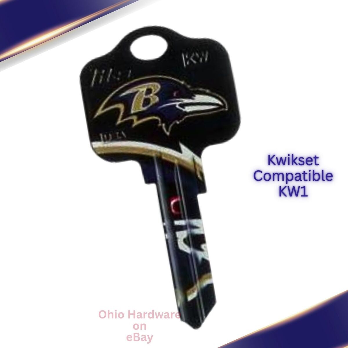Baltimore Ravens NFL Team Keys Available for Kwikset or Schlage Locks