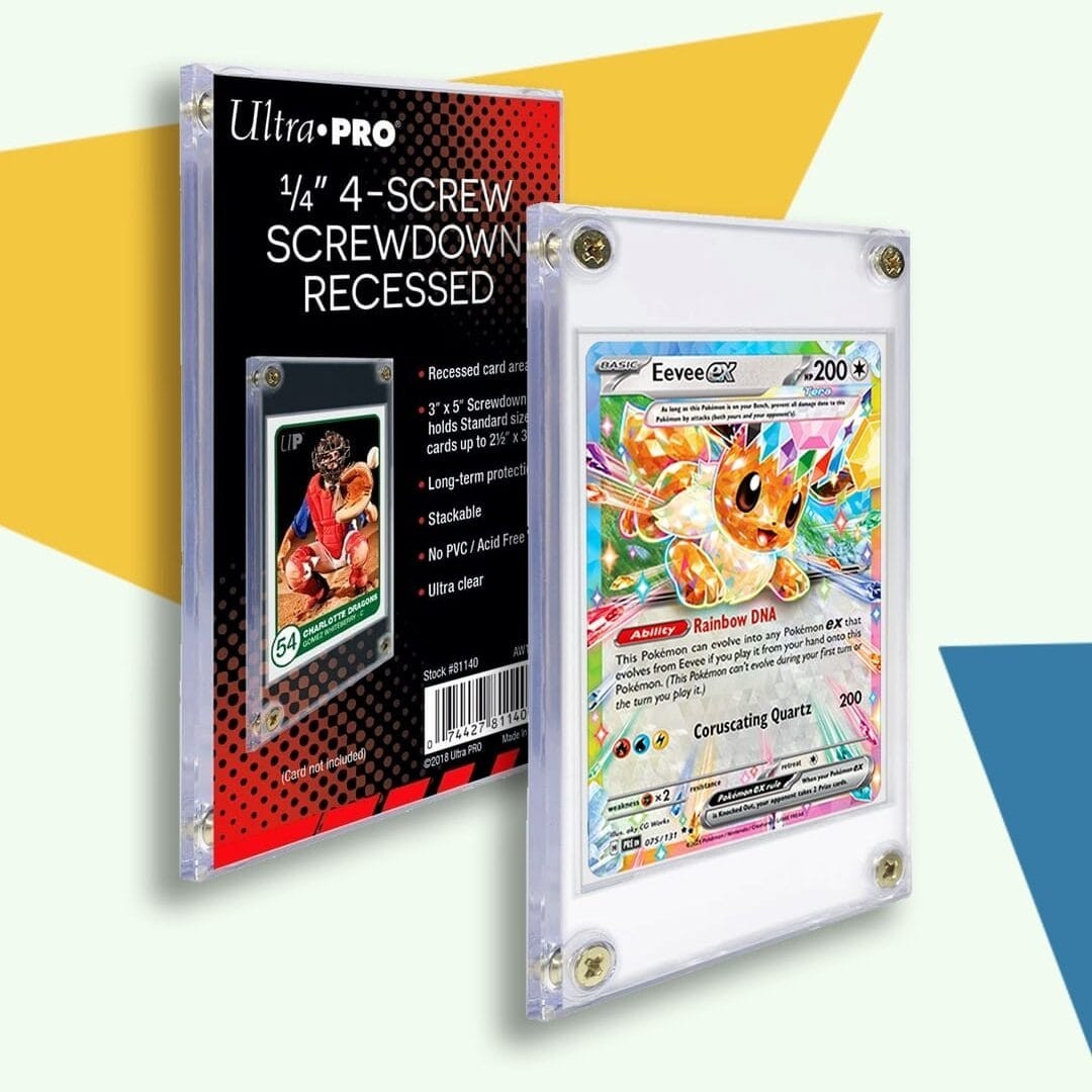 Ultra Pro 1/4″ 4-Screw Screwdown Recessed Trading Clear Card Holders