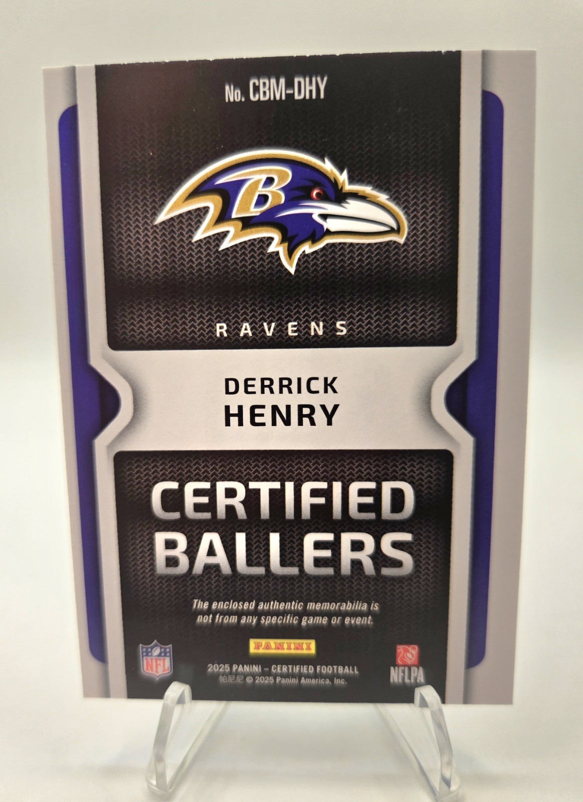 2025 Panini – Certified Ballers Mirror Derrick Henry CBM-DHY /249 Patch Ravens