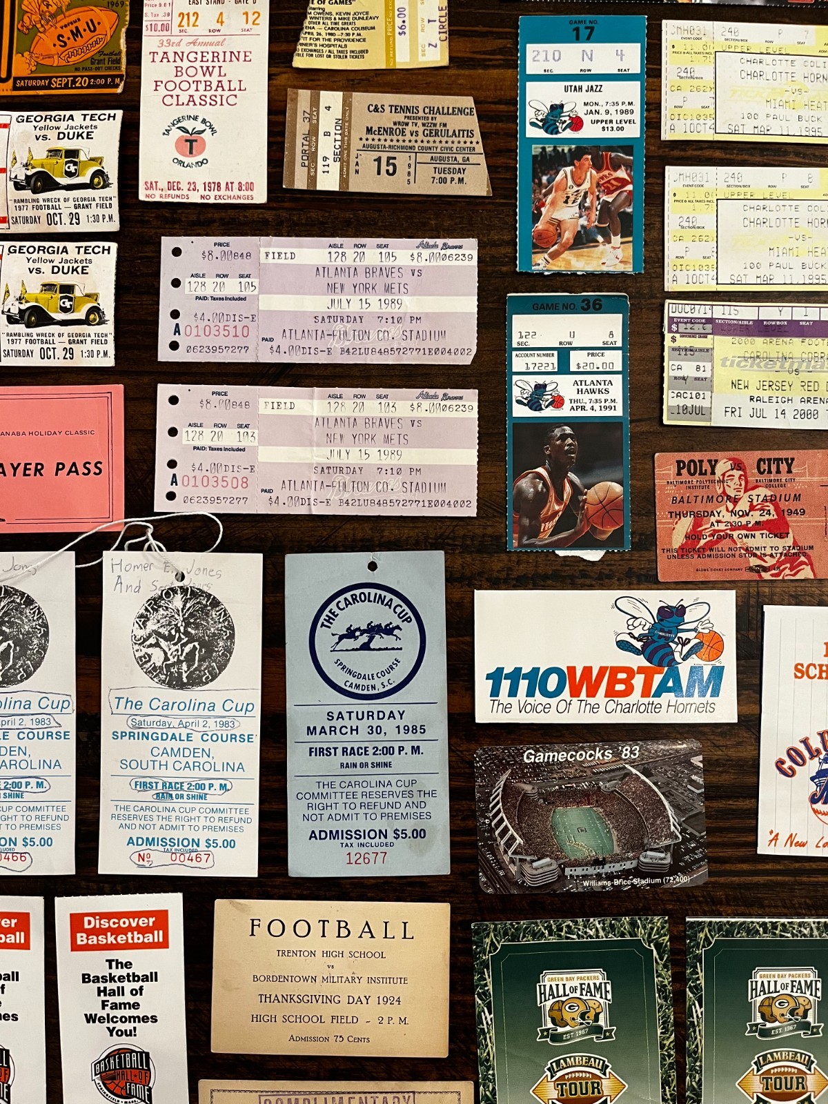 1920’s – 1990’s Sports Tickets – Stubs – Pocket Schedules MLB NFL NBA PGA CFB