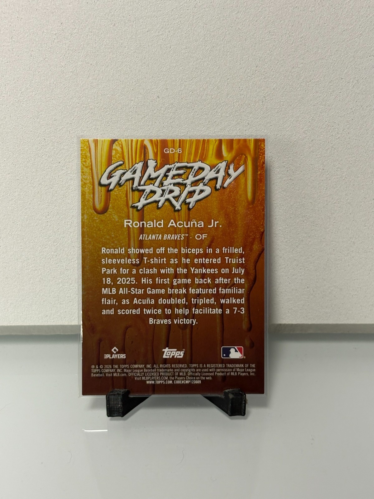2026 Topps – Ronald Acuna Jr – Gameday Drip -GD-6 Atlanta Braves