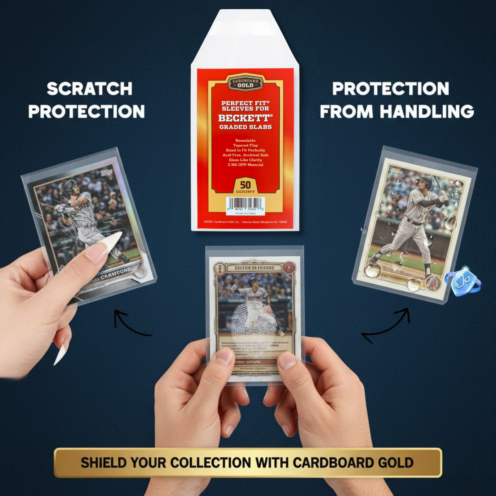 50 CBG Max Pro Perfect Fit Graded Card Sleeves Bags – Beckett Size The Clearest!