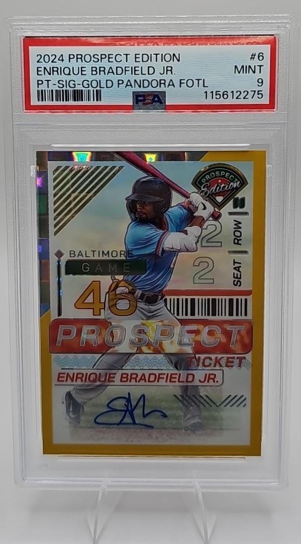 2024 Enrique Bradfield Jr. Gold Pandora FOTL /3 Auto 1/3 PSA 9 Baltimore Orioles