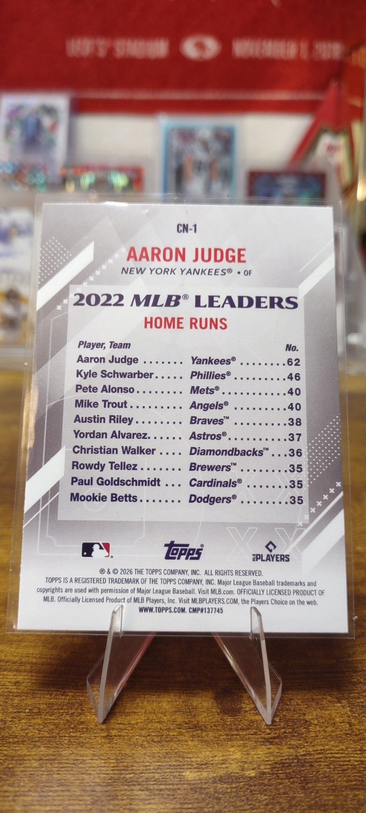 2026 Topps Series 2 Aaron Judge Crooked Numbers Insert Yankees CN-1