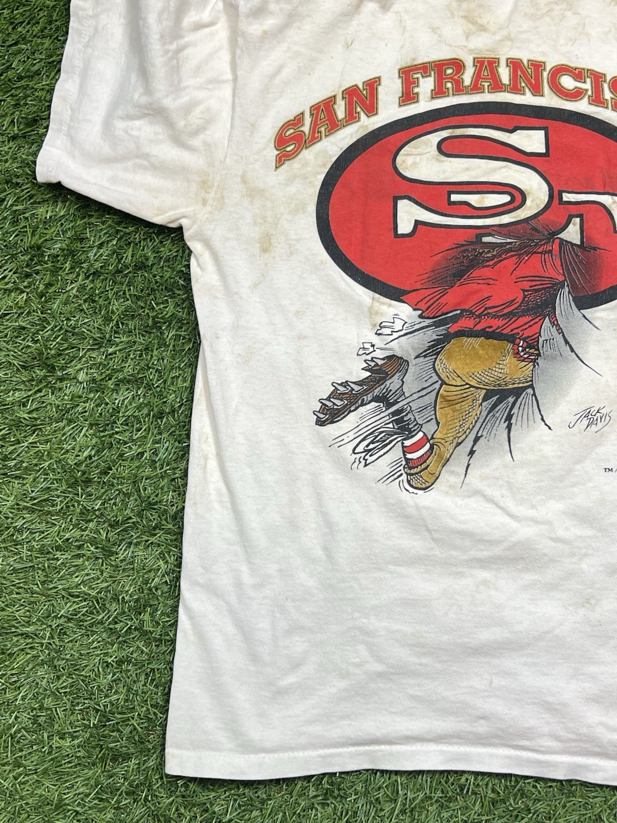 San Francisco 49ers NFL Caricature T-Shirt Men’s M Double Sided Vintage 90s