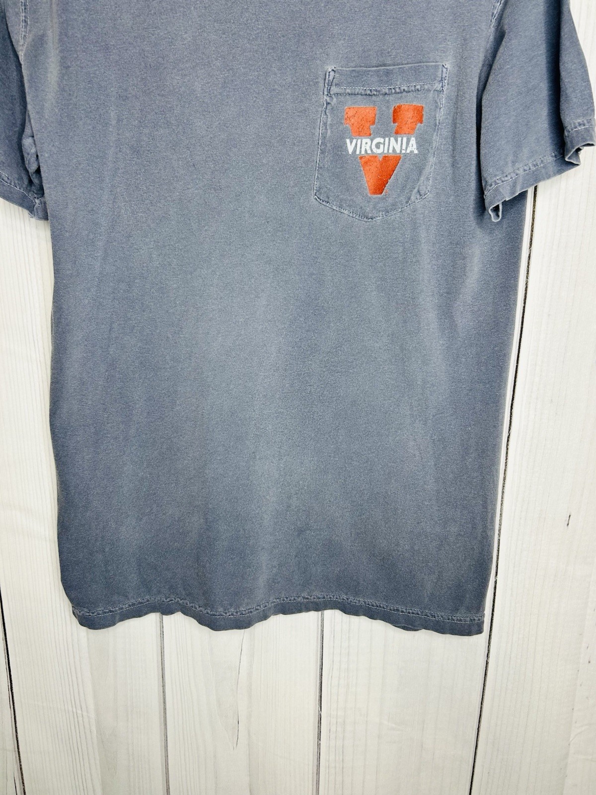 Comfort Colors University of Virginia T-Shirt Mens Sz M Distressed Slate Blue