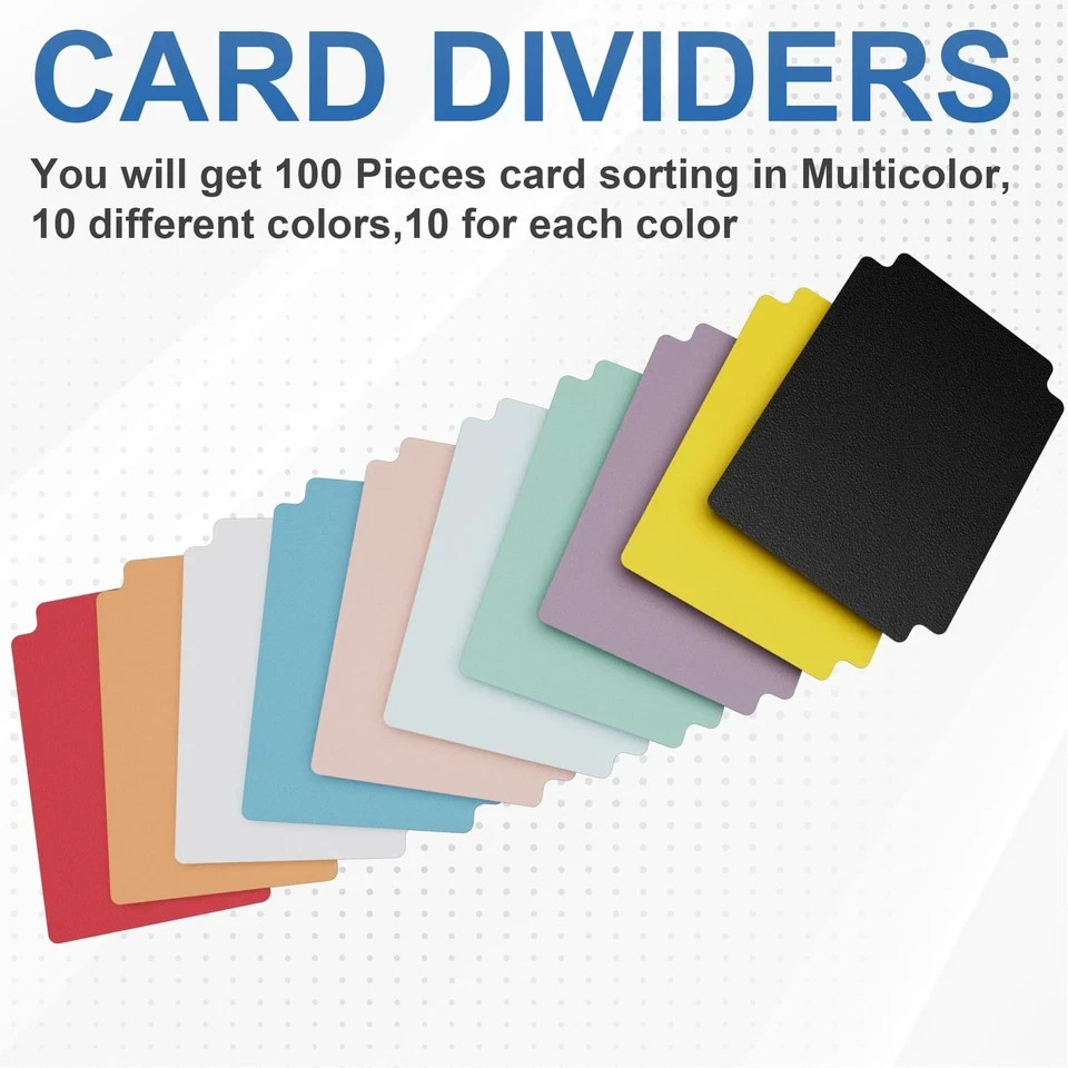 Trading Card Dividers, Multicolor Paper Card Dividers for MTG, TCG, Sports Card