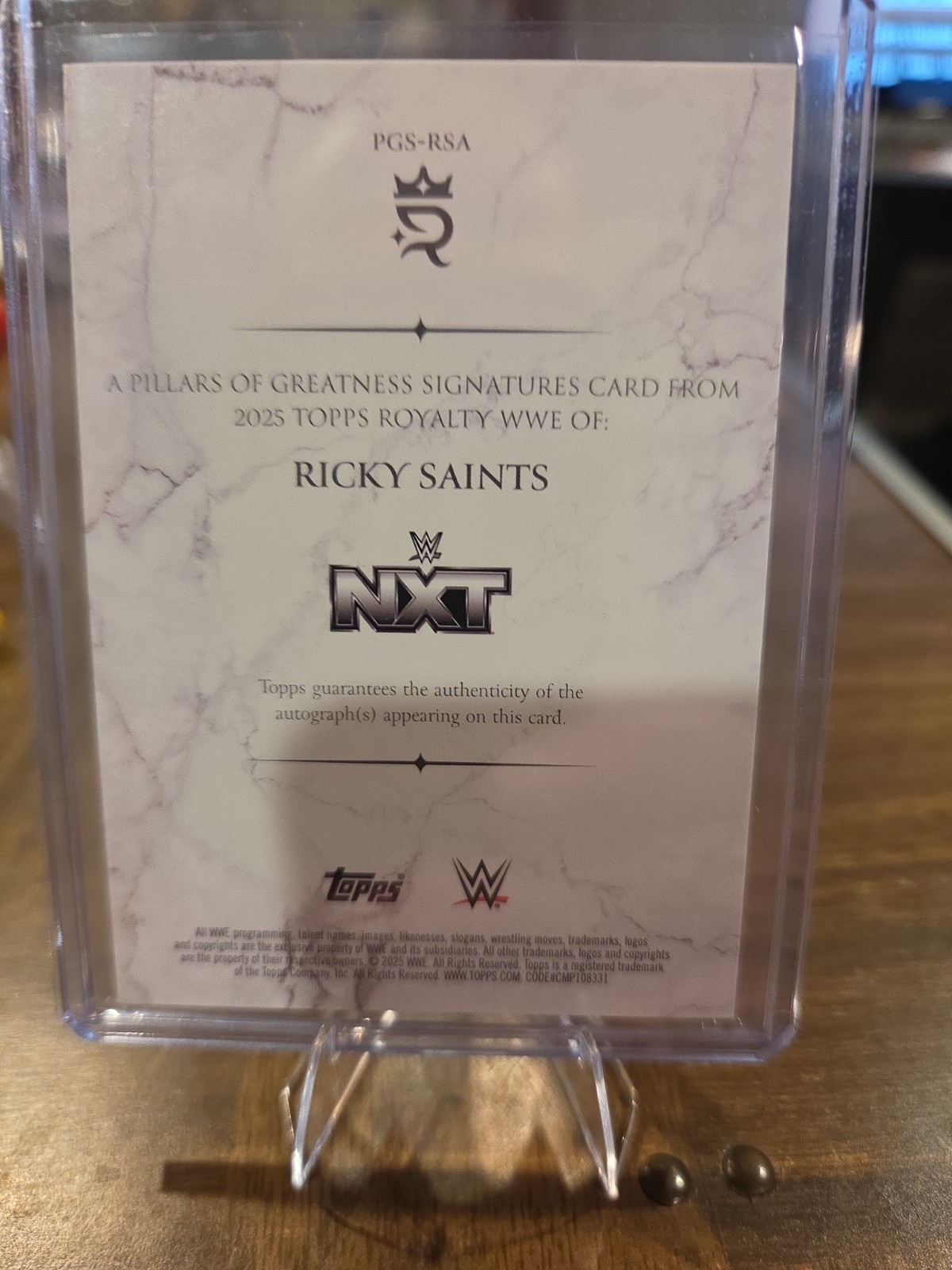 2025 WWE Topps Royalty Ricky Saints Pillars Of Greatness Signatures 7/10