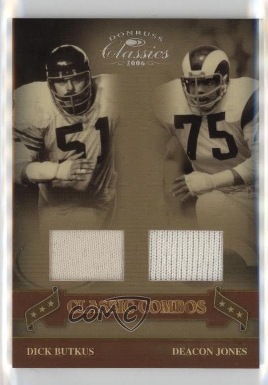 2006 Donruss Classics Classic Combos Jerseys Dick Butkus Deacon Jones HOF 1n8