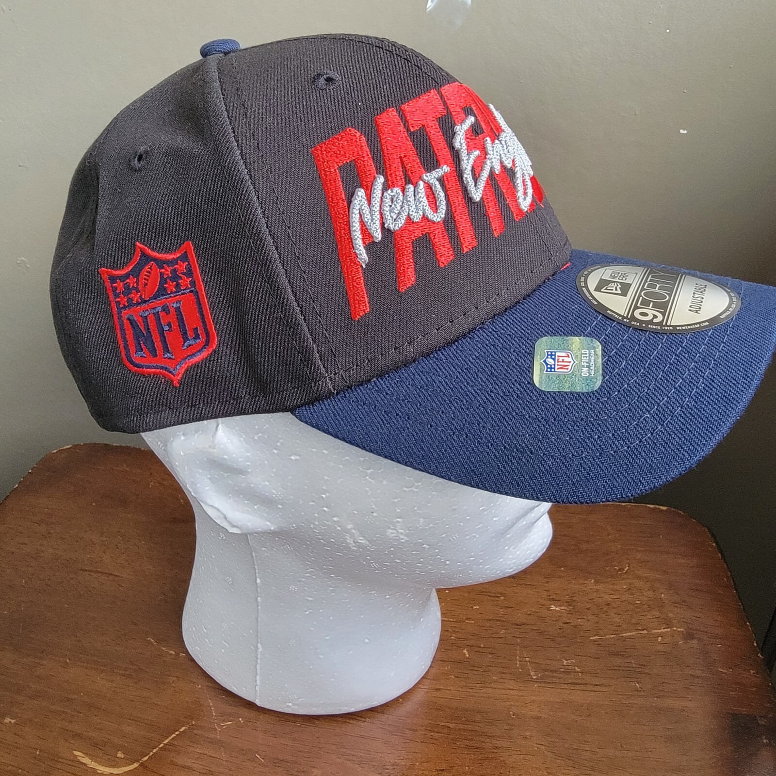 New England Patriots Spellout New Era 9FORTY ’22 NFL Draft Snapback Hat Black