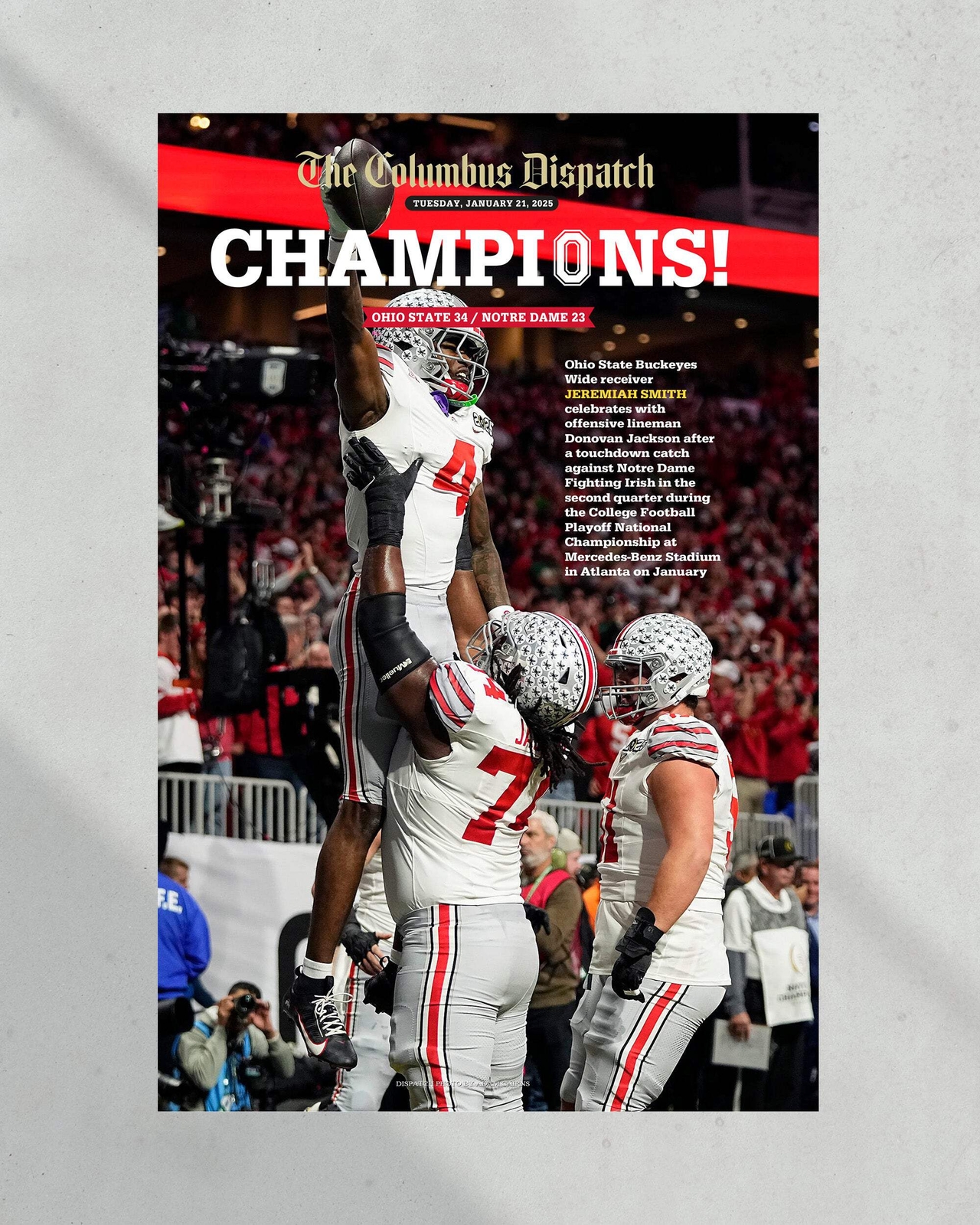 2025 Ohio State Buckeyes National “CHAMPIONS” Special Edition Newspaper