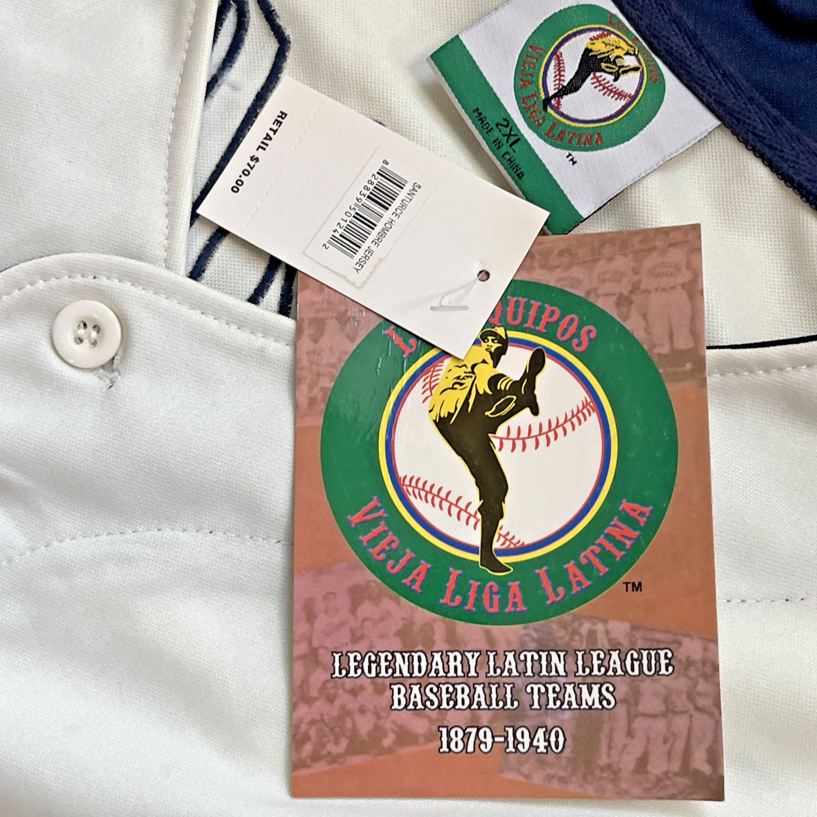 LOS EQUIPOS PUERTO RICO LATIN LEAGUE SANTURCE CRABBERS BASEBALL JERSEY MEN 2XL