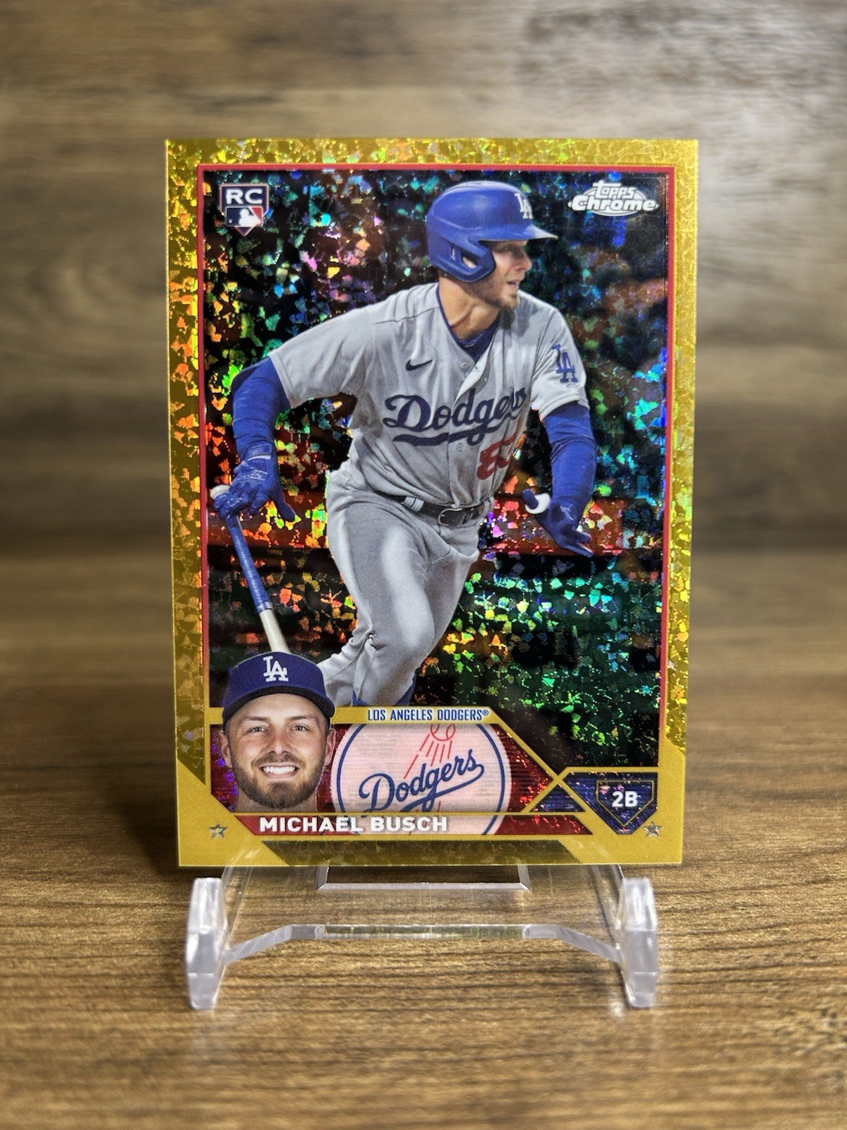 2023 Topps Chrome Update Michael Busch Rookie Gold Diamond Refractor /50 #USC204