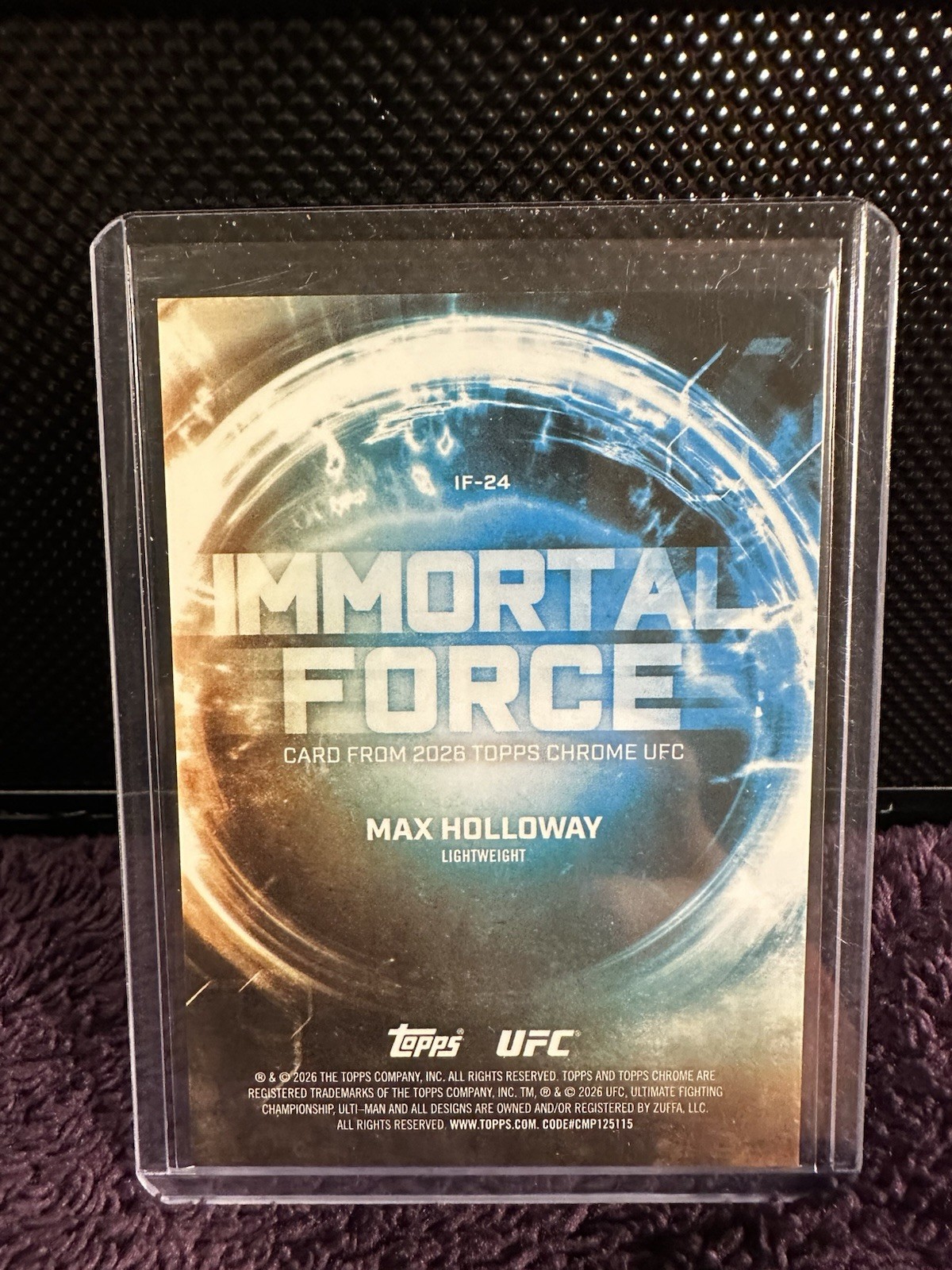 Topps 2026 Chrome UFC Immortal Force Max Holloway Insert #IF-24 MMA
