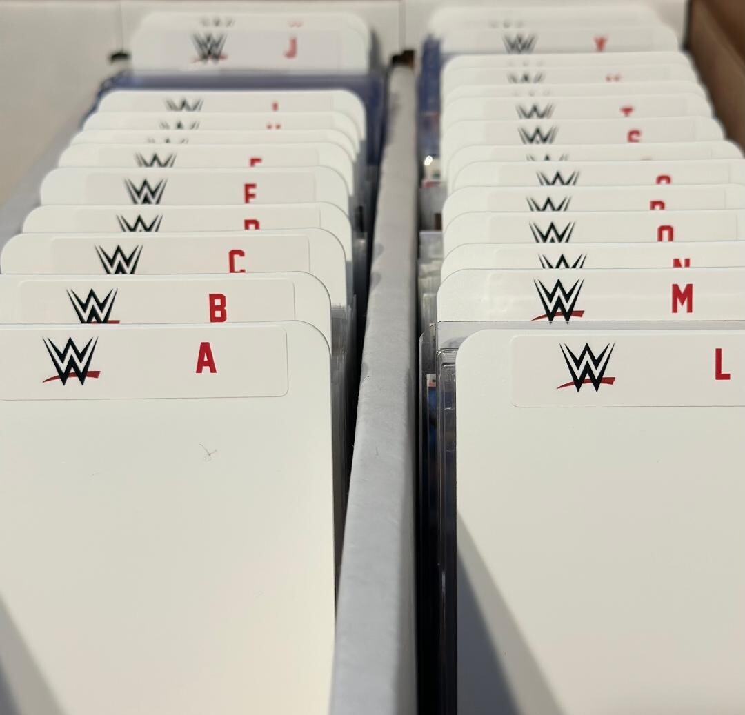 (26) TALL Sports Card Dividers with 26 FREE WWE A-Z Labels Set