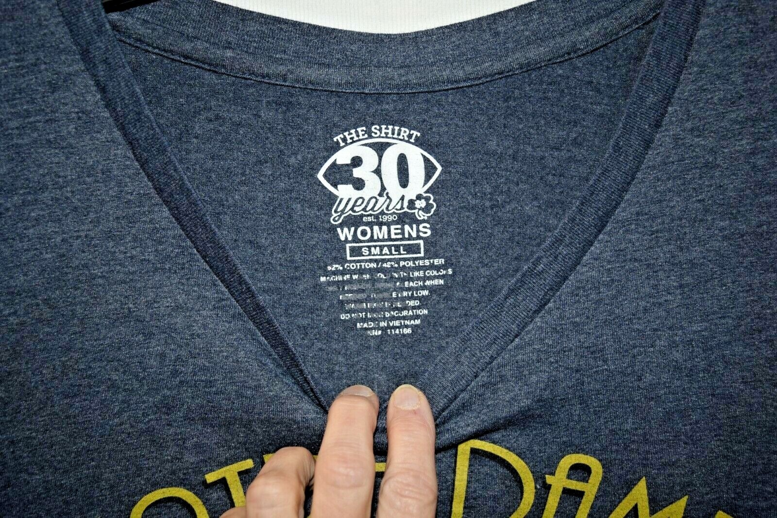 The Shirt 30 years Notre Dame football logo t shirt women’s small