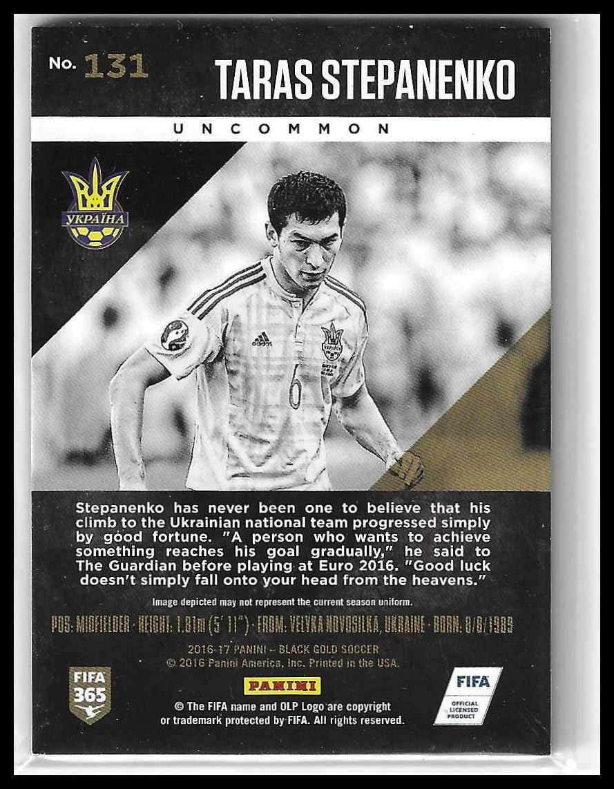 2016-17 Panini Black Gold #131 Taras Stepanenko Uncommon #/75