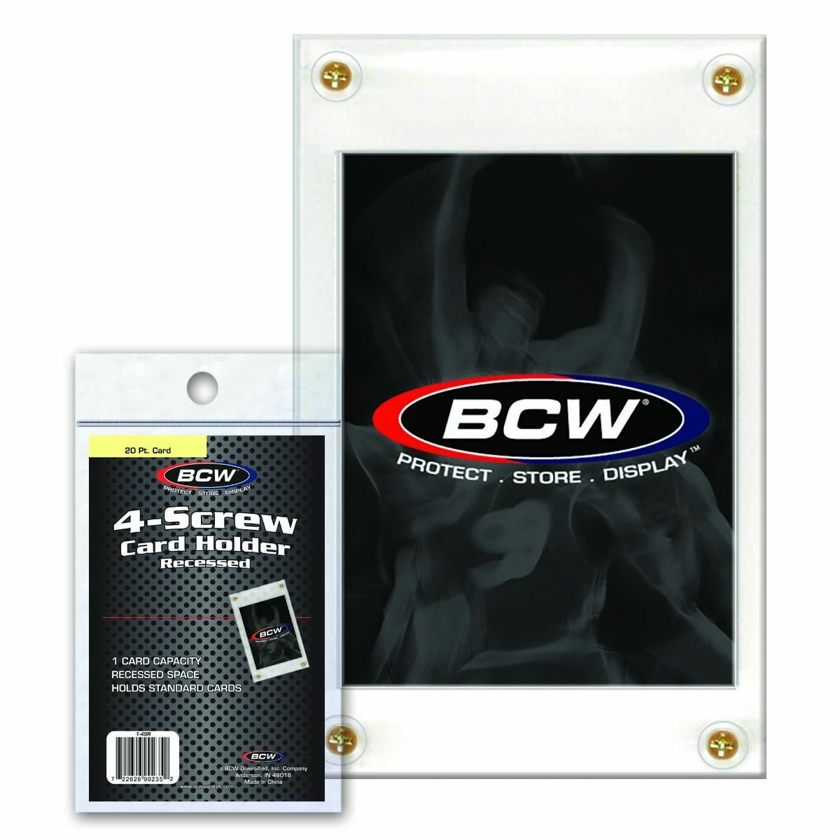 (10 Count Lot) BCW 4-Screw Screw-Down Recessed Trading Card Holder Regular 20pt