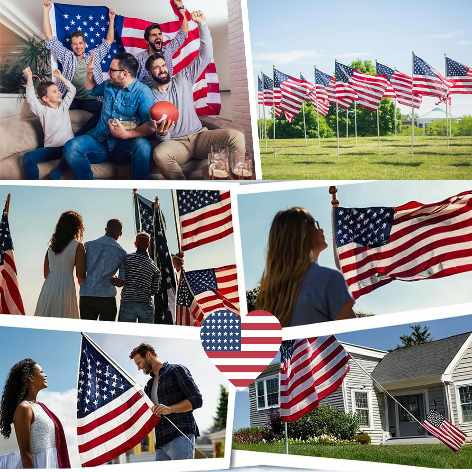 DERJLY American Flag 3×5 Ft Outdoor: All Weather High Blue, Red, White