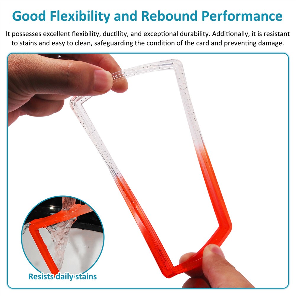 3PCS for PSA Graded Card Slab Bumper Guard Protector TPU – RED&WHITE – STACKABLE