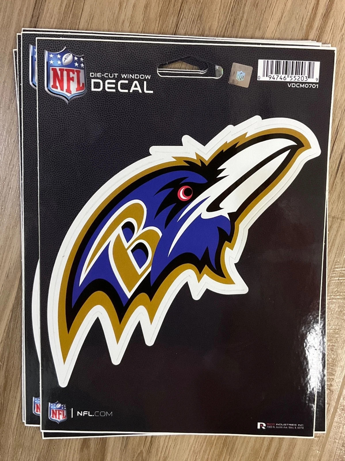 NFL Baltimore Ravens 5″ x 7″ Vinyl Die-Cut Rico Decal – Car Window/Laptop