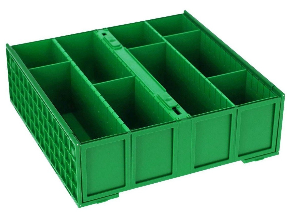 BCW GREEN Collectible Card Bin 3200 Ct. Durable Plastic Holder w/ 12 Partitions