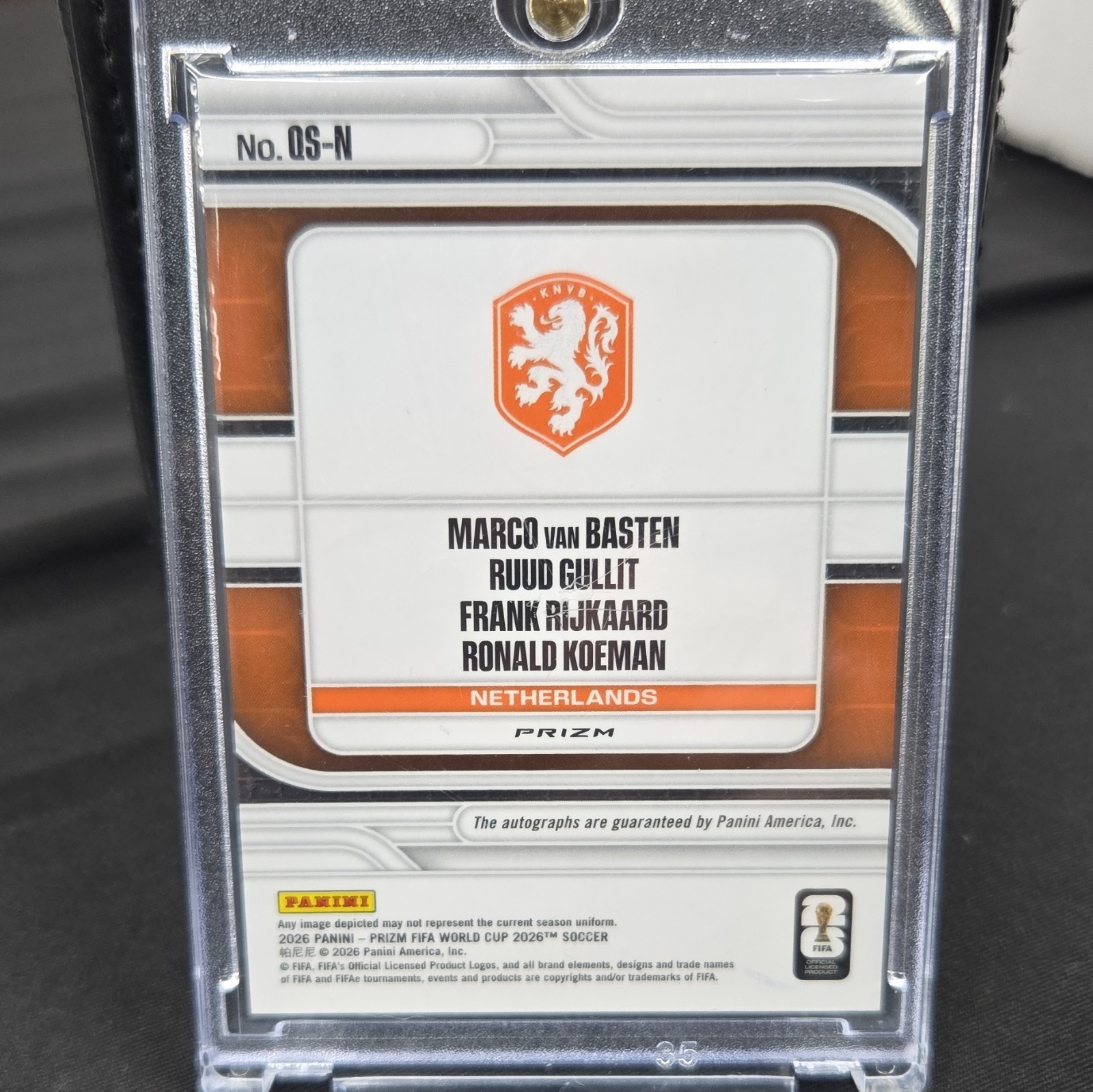 26′ Prizm Ned. Quad Auto Marco Basten Gullit Ruud Frank Rijkaard Ronald Koeman