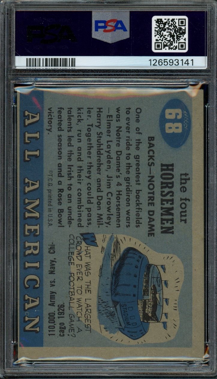 1955 TOPPS ALL-AMERICAN #68 THE FOUR HORSEMEN PSA 6 EX-MT [141]