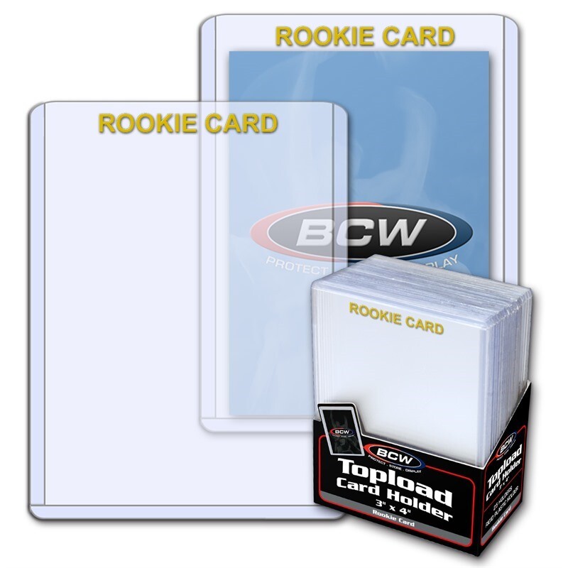 Case 1000 BCW 3×4 Rookie Gold Imprint Hard Plastic Baseball Card Topload Holders