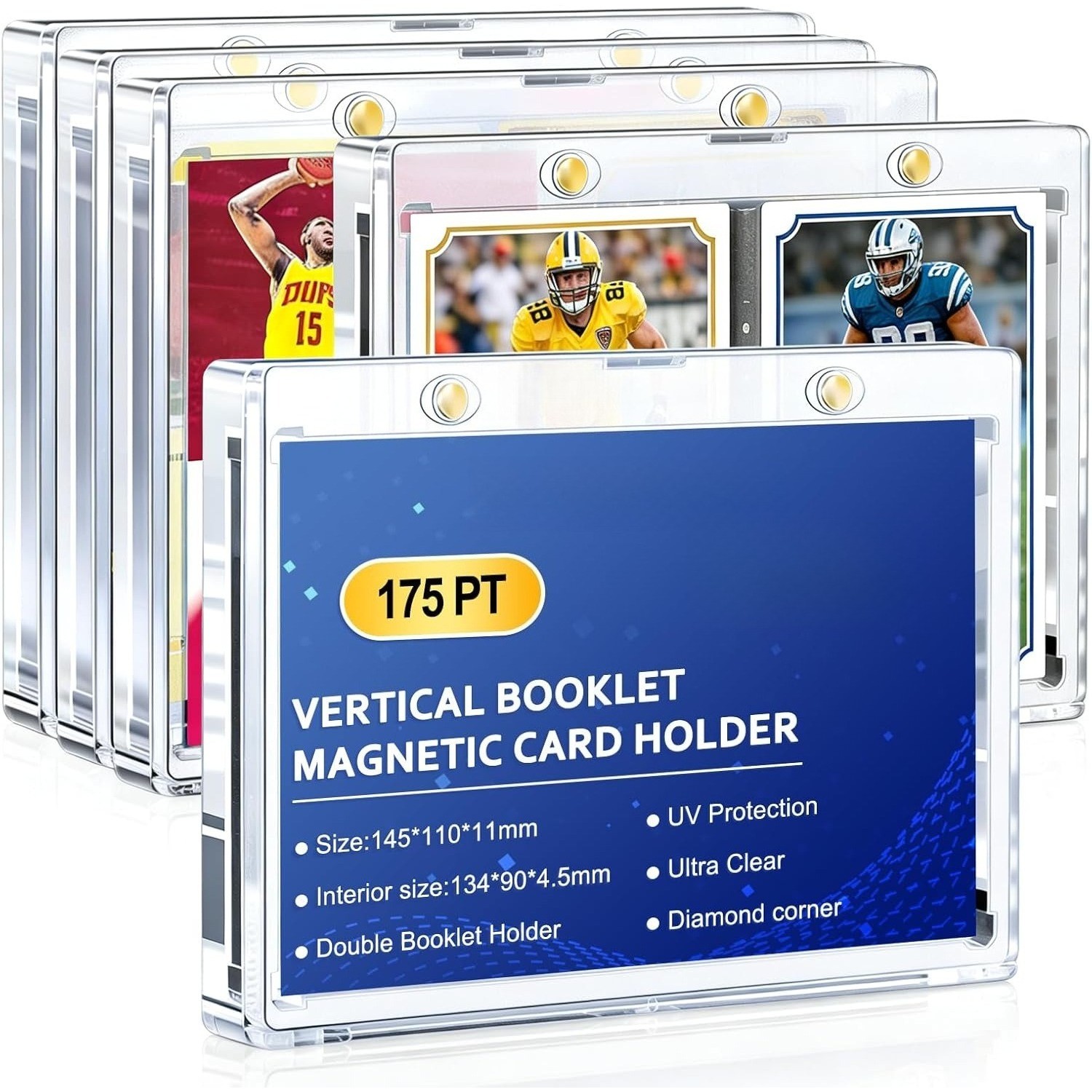 20PCS 175PT Horizontal Booklet Magnetic Card Holder Trading Card Case Display