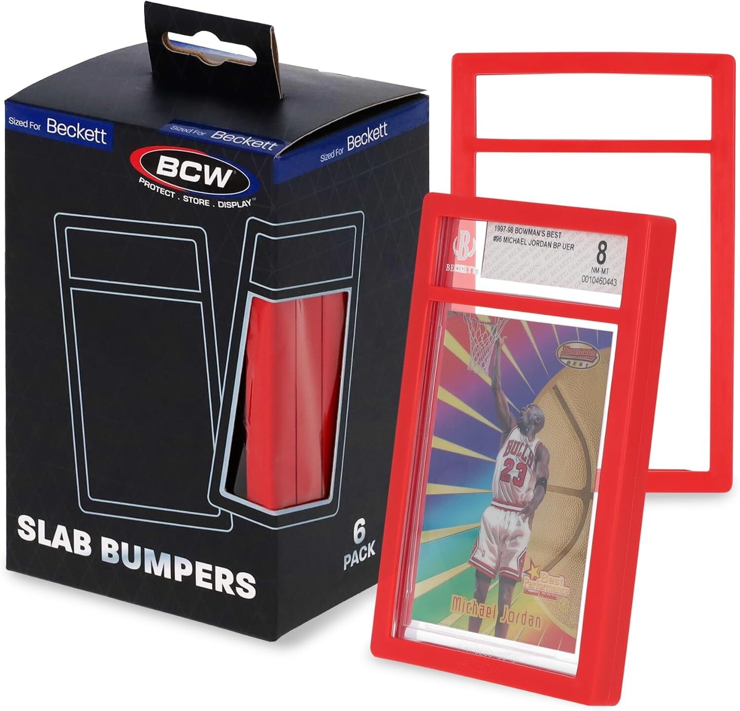 X6 BCW Red Silicone Bumpers for BGS Graded Card Slabs – Edge Protection Guards