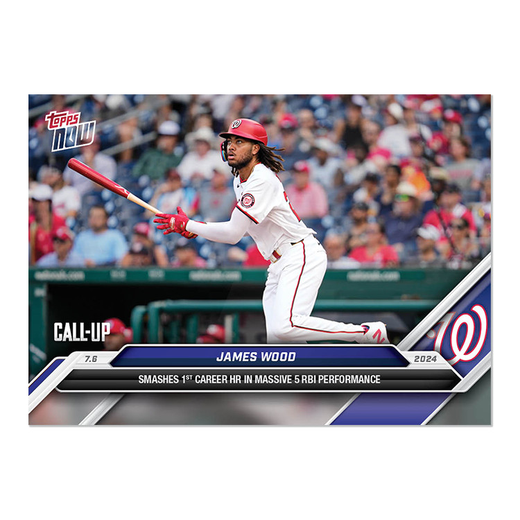 2024 Topps Now 392 James Wood 1st MLB HR & 5-RBI Game -Free Shipping!
