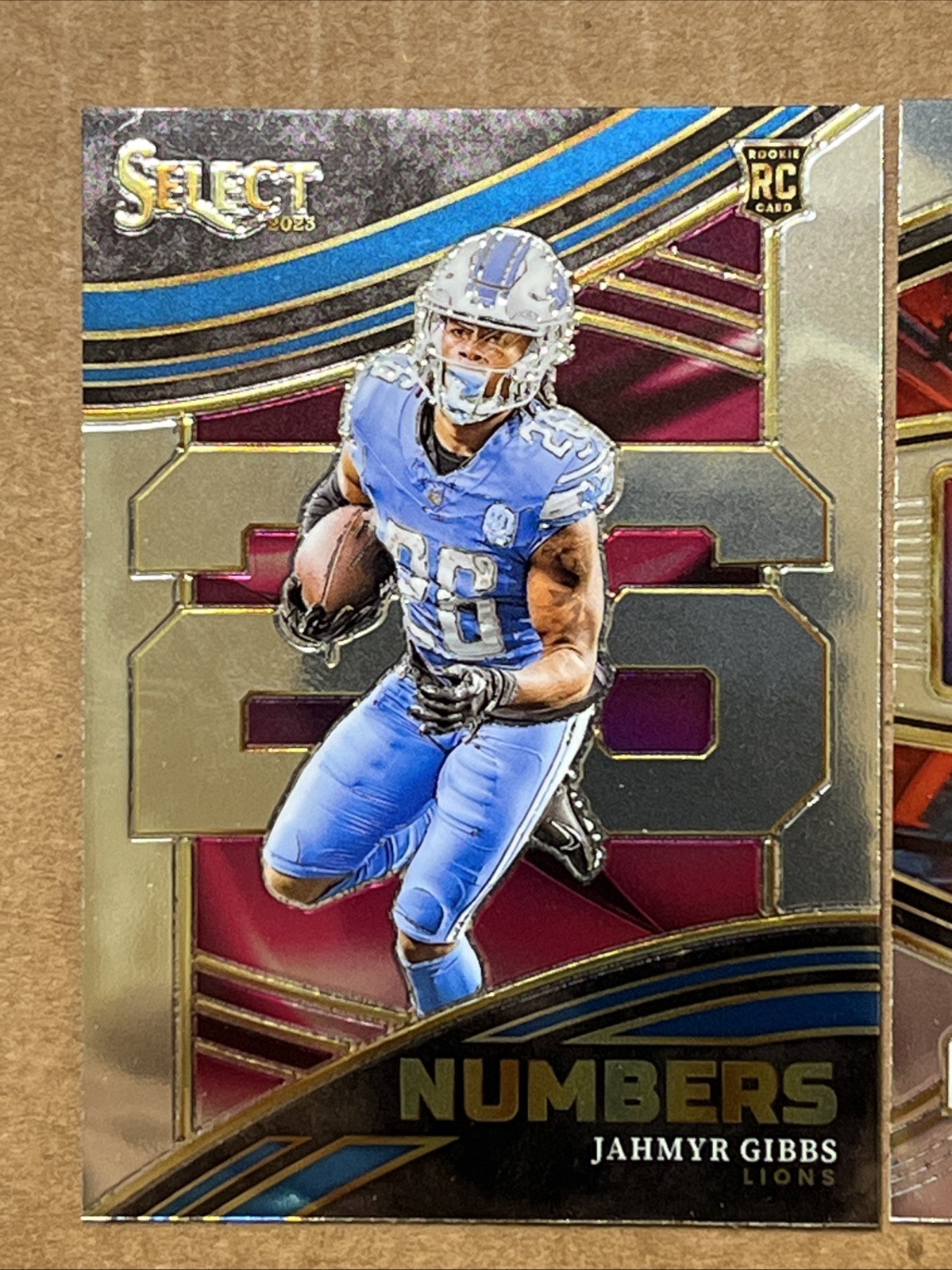 Jahmyr Gibbs 2023 Select Numbers, Future & Select Certified Football Cards.