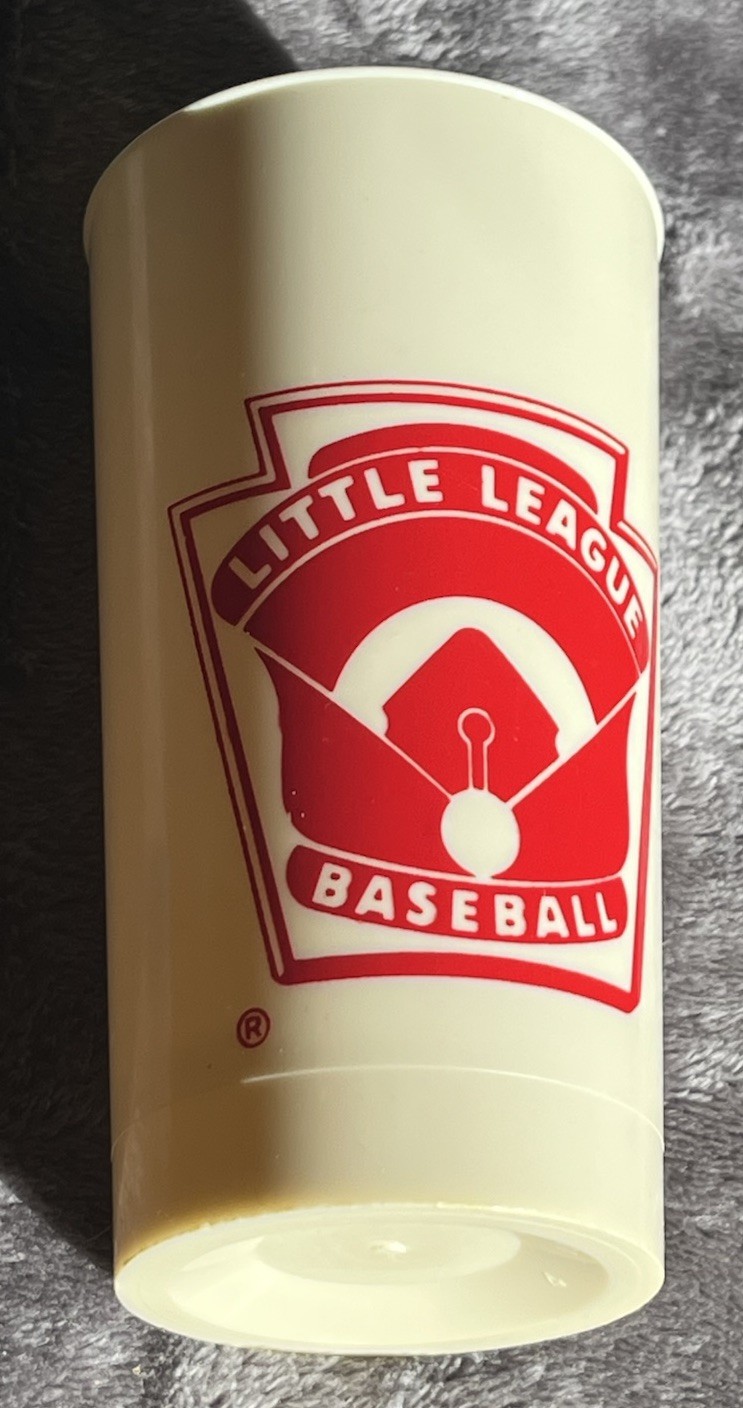 Vintage RARE 1970’s Little League Baseball plastic Drink Cup – 5 1/4” x 2 3/4”