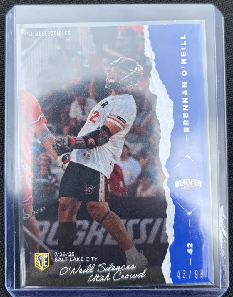 2026 PLL Fieldside II Lacrosse Brennan O’Neill Moment Insert Blue /99