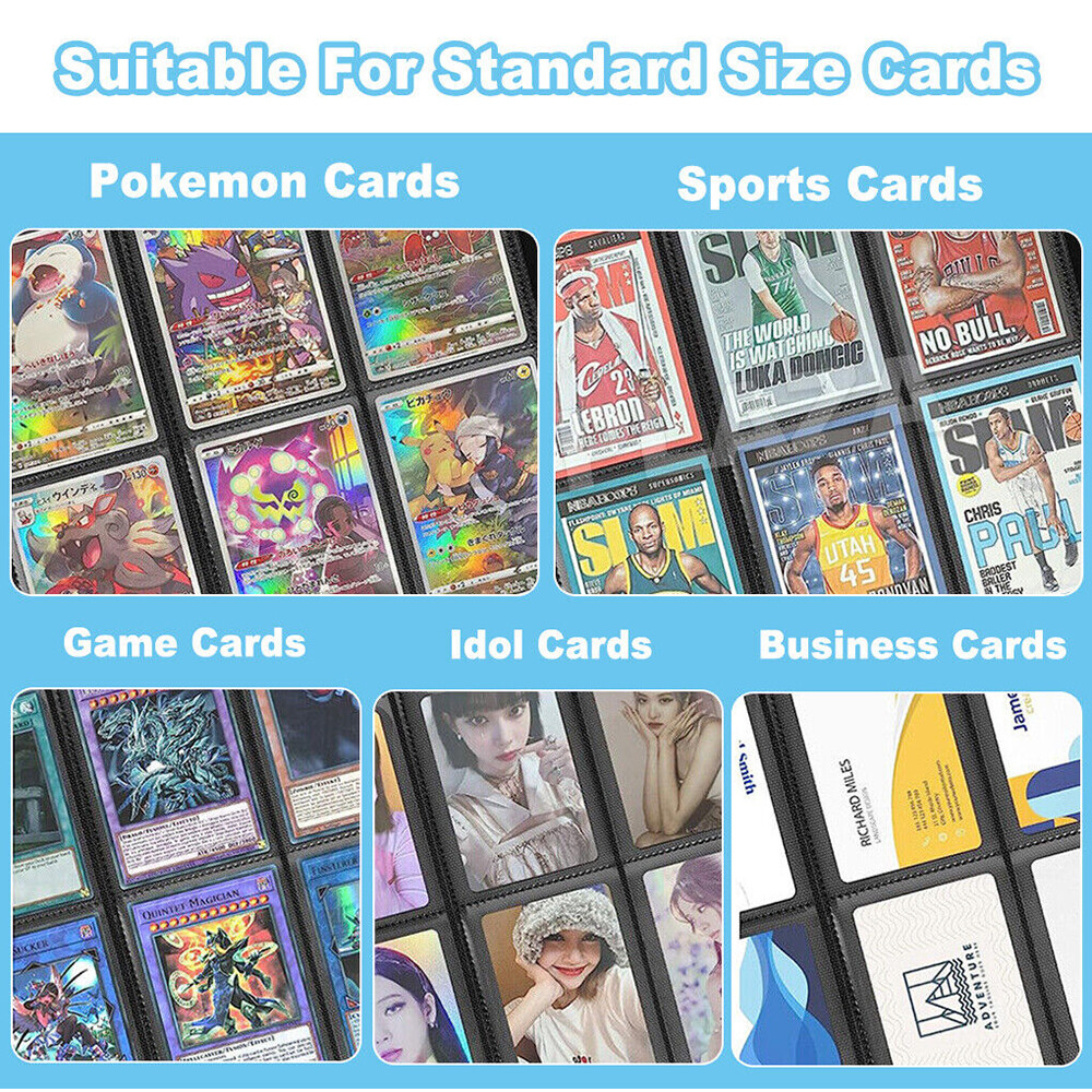 540 Cards Pocket Binder with Strap 9 Pocket Storage Trading Cards Album Folder