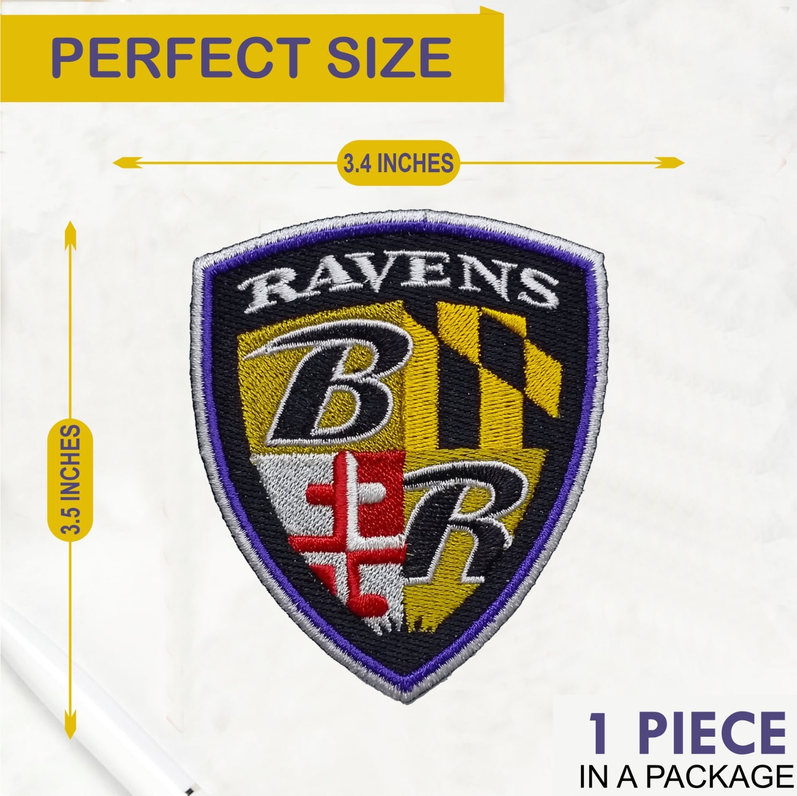 Baltimore Ravens NFL Team Logo Iron On Patch – Sew Patch – Embroidered Patch