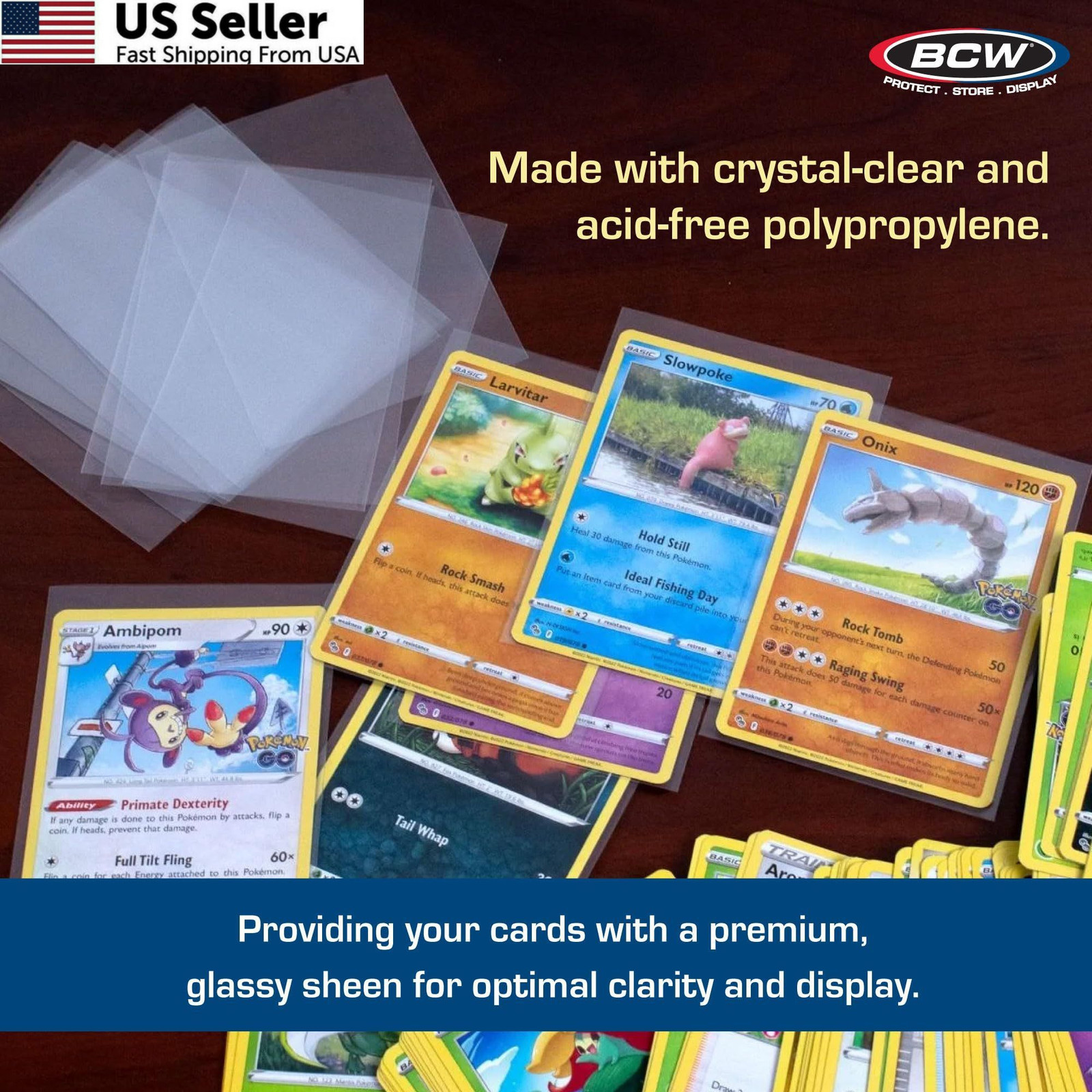 BCW Standard Card Sleeves – 2-5/8″ x 3-5/8″ – 100 Packs (10,000ct 100, Clear